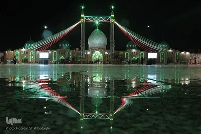 چراغانی مسجد جمکران در آستانه نیمه شعبان