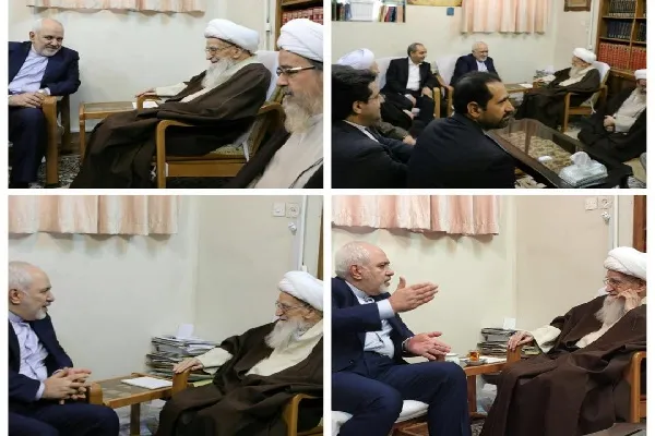 دیدار ظریف با علما و مراجع عظام تقلید و تشریح آخرین وضعیت روابط خارجی