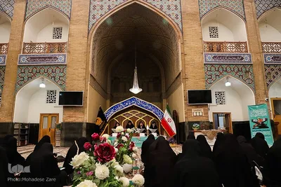مراسم جزء خوانی قرآن کریم باحضور بانوان مجاور و زائر امام رئوف در دارالقرآن حرم مطهر امام رضا(ع)