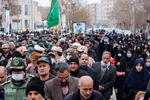 تشییع دو شهید گمنام دفاع مقدس بر شانه‌های مردم شهیدپرور ملایر