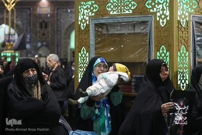 مراسم استقبال ازخانواده‌های شهدای شاهچراغ در مشهد مقدس