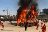 مراسم آیینی خیمه سوزان ظهر عاشورا در قم