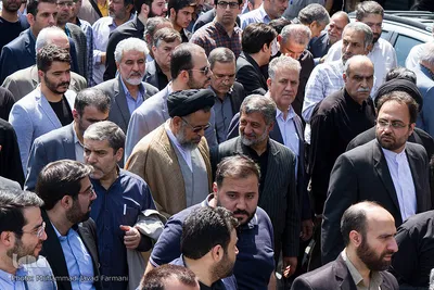 حجت الاسلام محمود علوی، وزیر اطلاعات در مراسم تشییع پیکر مرحوم حجت‌الاسلام سیدمهدی طباطبایی، استاد برجسته اخلاق 