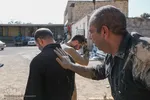 آیین «گل‌مالی» صبح عاشورا در فولادشهر اصفهان