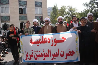 تجمع حوزویان و دانشگاهیان در اعتراض به حمله وحشیانه اسرائیل به بیمارستان غزه‎