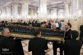 مراسم خاکسپاری مرحوم احمد مهدوی دامغانی در حرم مطهر رضوی