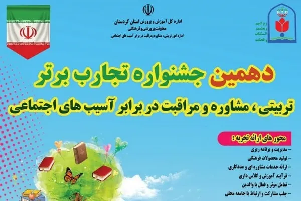 برگزاری جشنواره «تجارب برتر تربیتی، مشاوره و مراقبت برابر آسیب‌های اجتماعی» در کردستان