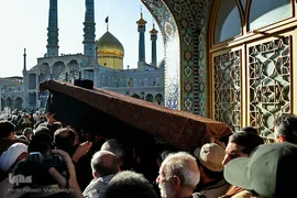 مراسم تشییع پیکر مرحوم آیت الله رسولی محلاتی در شهر مقدس قم