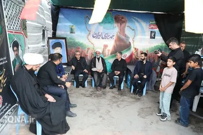 بازدید نماینده رهبر معظم انقلاب در استان سمنان از مواکب خدمت‌رسان به عزاداران شرکت کننده در مراسم تشییع رهبر شهید انقلاب 