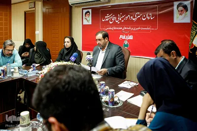 نشست خبری علی اصغر جعفری، رئیس سازمان هنری و امور سینمایی دفاع مقدس