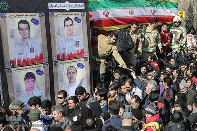 مراسم تشییع ۱۶آتش نشان شهید حادثه  پلاسکو