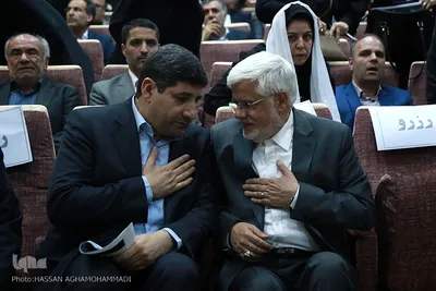 محمد رضا عارف، نماینده مردم تهران و سیدضیاء هاشمی، مدیرعامل ایرنا 