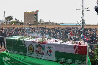 تشییع پیکر مطهر شهید «مهدی محرم» شهید مدافع وطن در قزوین‎‎