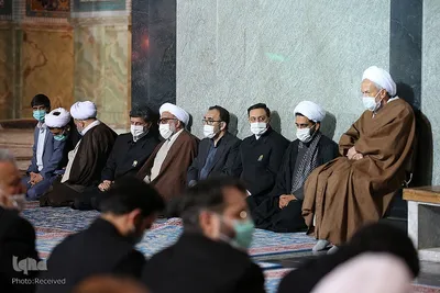 مراسم وداع با پیکر شهید محمد اصلانی در حرم مطهر رضوی