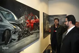 سیدمحمد مجتبی حسینی، معاون امور هنری وزارت فرهنگ و ارشاد اسلامی در افتتاحیه دهمین جشنواره بین‌المللی هنرهای تجسمی فجر