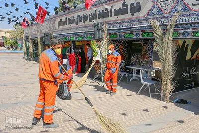 آماده سازی مواکب در بین‌الحرمین شیراز جهت مراسم اربعین