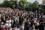 مراسم تشییع و خاکسپاری پیکر استاد محمدعلى کریم خانى، ذاکر و مداح اهل بیت (ع) در شهر نرجه از توابع شهرستان تاکستان