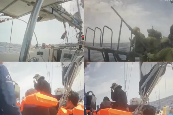 Gaza Aid Flotilla Comes under Israeli Attack in Int’l Waters