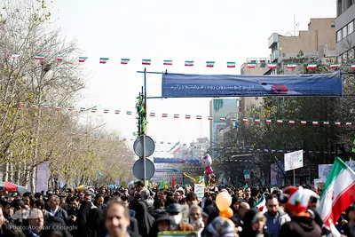 مراسم راهپیمایی یوم الله ۲۲ بهمن در خیابان انقلاب