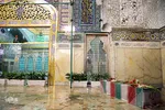 مراسم وداع با پیکر شهید محسن فخری‌زاده در حرم مطهر رضوی
