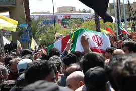 تشییع و خاکسپاری پیکر شهید زاهدی در اصفهان