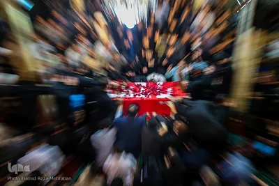 آئین وداع با پیکر شهید مدافع امنیت «آرمان علی‌وردی» در حوزه علمیه آیت‌الله مجتهدی(ره)