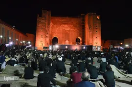 مراسم عزاداری شب سوم محرم در محوطه باز مصلی تبریز