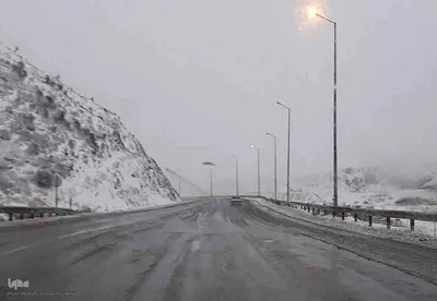 بارش برف در محورهای مواصلاتی شهرستان اهر