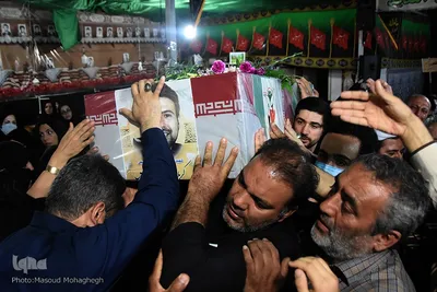 مراسم تشییع پیکر مطهر شهید محمد عبدوس از شهدای اقتدار دفاعی
