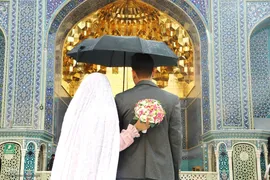 طراوت باران پاییزی در حرم حضرت معصومه(س)