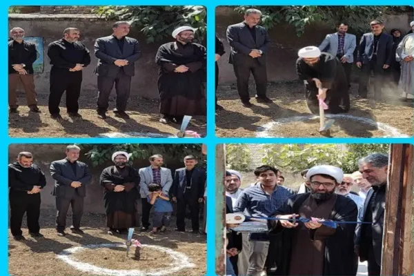مراسم کلنگ زنی‌ ساخت خانه عالم در بخش بهاران برگزار شد