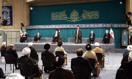 دیدار میهمانان کنفرانس وحدت اسلامى‌ و جمعی از مسئولان نظام با رهبر انقلاب