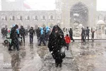 بارش اولین برف زمستانی در مشهد ـ حرم رضوی