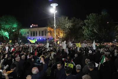 شادی مردم تبریز پس از حمله ایران به اسرائیل‎