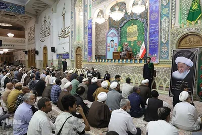 مجلس ترحیم آیت الله فیاض و گرامیداشت شهدای جنگ ۱۲ روزه در حرم بانوی کرامت