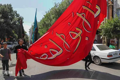 مراسم شبیه خوانی حرکت نمادین کاروان اسرای کربلا در اهر