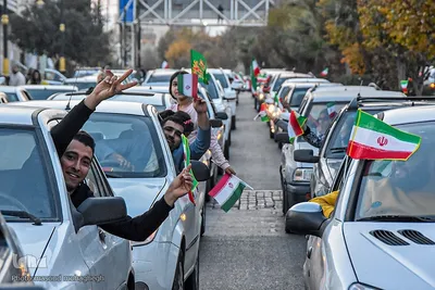 جشن پیروزی تیم ملی بر تیم ولز در سمنان