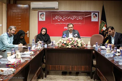 نشست خبری علی اصغر جعفری، رئیس سازمان هنری و امور سینمایی دفاع مقدس
