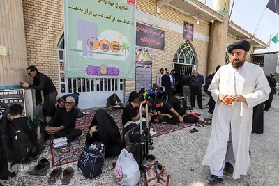 زائران و موکب‌داران در پایانه مرزی چذابه