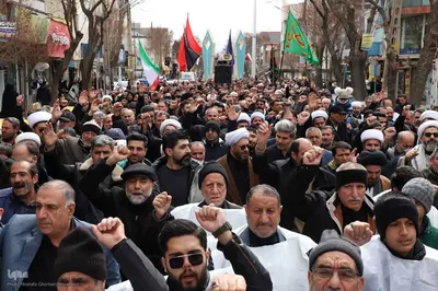 مراسم تجمع مردم اهر در سوگ رهبر شهید انقلاب
