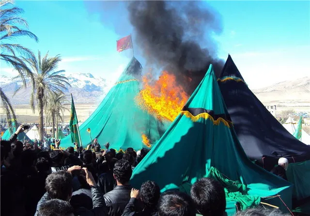 برپایی آیین «خیمه‌سوزان» در روز عاشورا در طاقانک