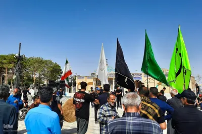 پیادروی جاماندگان اربعین حسینی در نایین