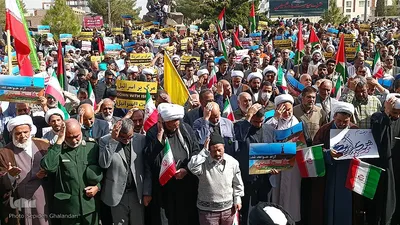 تجمع مردم خراسان جنوبی در محکومیت جنایت‌های رژیم غاصب اسرائیل‎