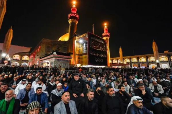 عکس | حضور عزاداران فاطمی در حرم امام علی(ع)