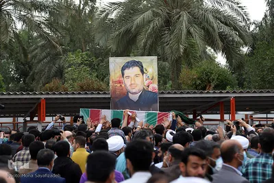 استقبال از پیکر شهید احسان کربلایی‌پور در اهواز