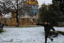 بارش کم سابقه برف در بیت المقدس