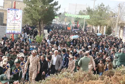 تشییع پیکر دو شهید گمنام در شهرستان بوانات فارس