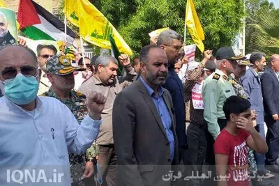 راهپیمایی جامعه شیعی و اهل‌سنت بوشهر در حمایت از مردم بی‌دفاع غزه