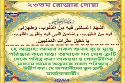 পবিত্র রমজান মাসের ২৩তম দিনের দোয়া