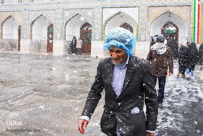 بارش اولین برف زمستانی در مشهد ـ حرم رضوی